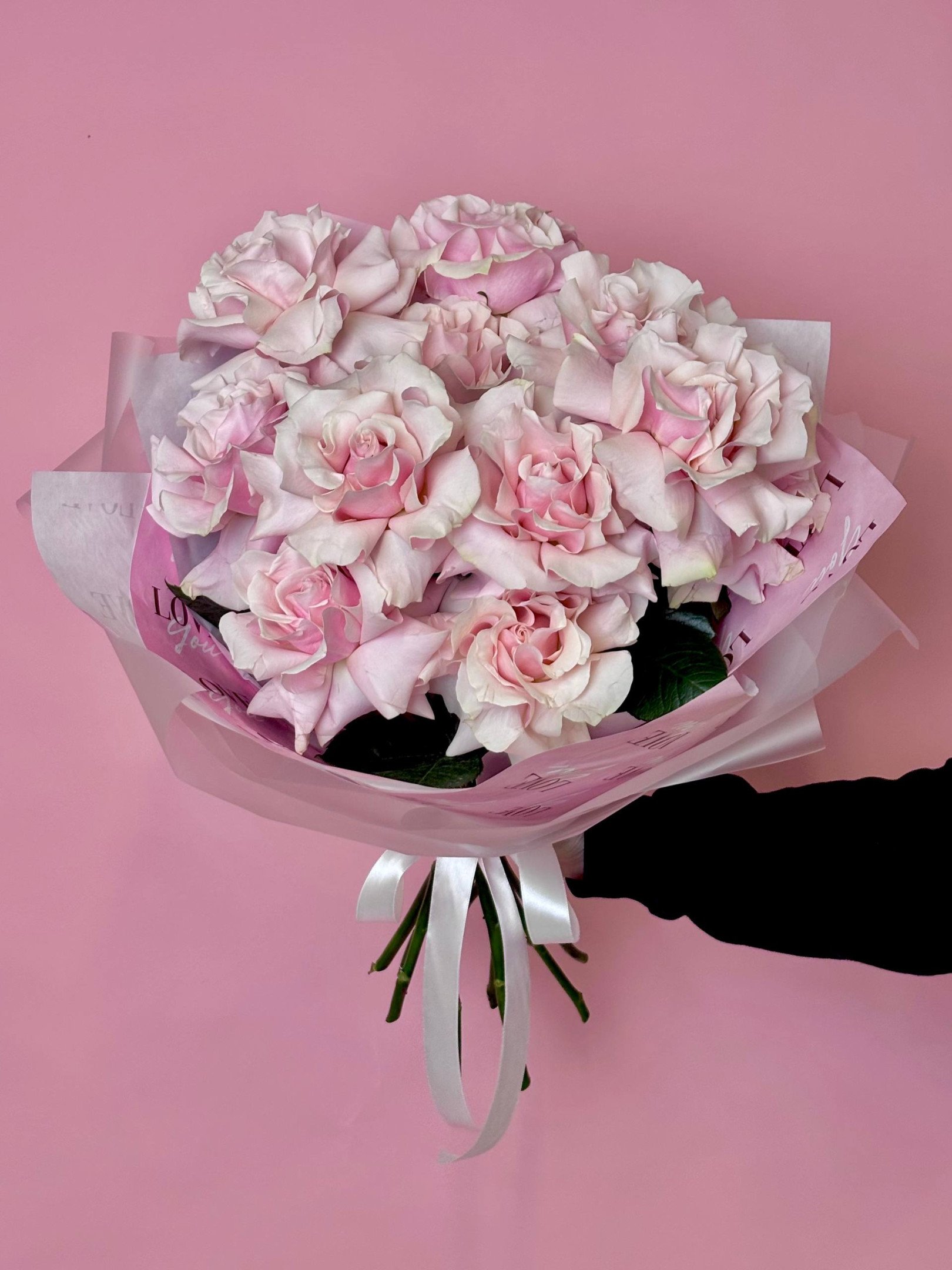 Букет из 11 розовых французских роз